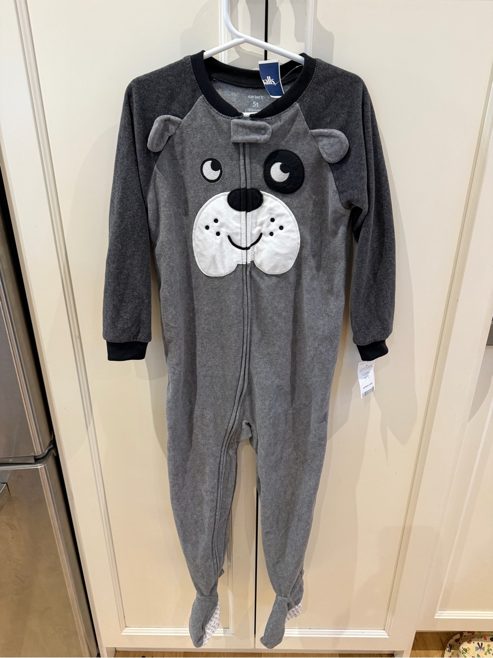 NWT Carters 5t Cozy Gray Puppy One-Piece Pajamas for Kids
